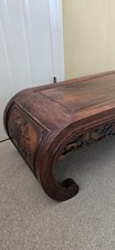 19th Century Oriental Chinese Hardwood Opium / Coffee Table Grapevine Pattern