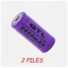 2 Pile ACCU Batterie Rechargeable Cr123A li-ion 16340 3.7V 2800mAh  CIGARETTE