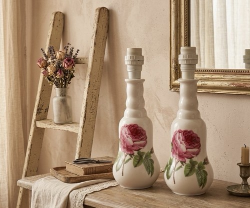 Paire lampes chevet porcelaine - paire,