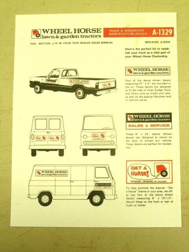 1975 wheel horse dealer - 1975, sales