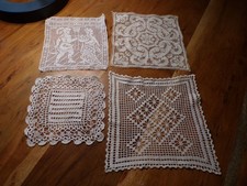 Linge ancien  lot de 4 Napperons différents en  dentelle ( ref 44 )