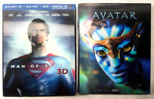 Man of Steel 3D & Avatar 3D (2D/3D Blu-ray + DVD + RARE LENTICULAR SLIP COVER)