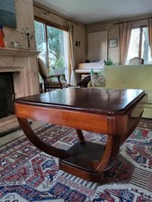 Petit meuble Art déco - Guéridon carré en Palissandre - Couleur acajou 