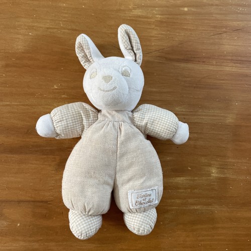 Doudou peluche lapin marron - peluche,