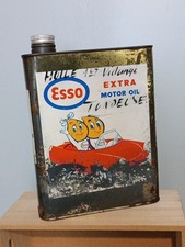 Ancien Bidon D'huile Esso Extra