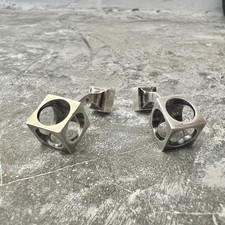 boutons de manchettes design vers 1970 vintage argent massif poinçonné Crabe