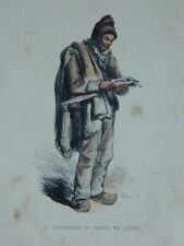 gravure rehausse Vieux Métiers LE MARCHAND DE PEAU LAPIN Joseph Bara