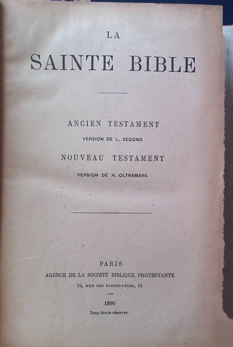 Sainte bible ancien - la,