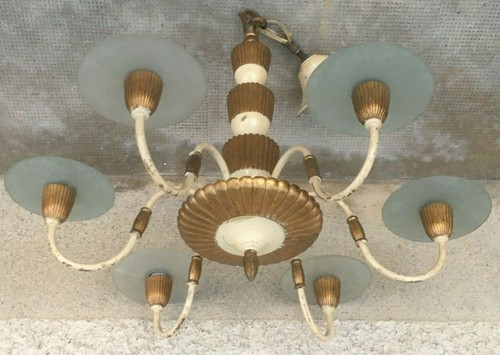 Ancien lustre bronze art deco - ancien,