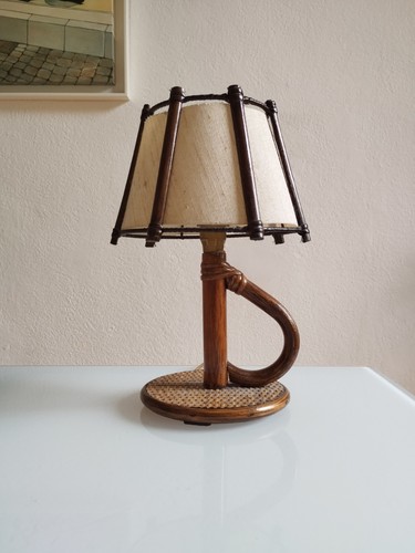 Lampe chevet bambou rotin