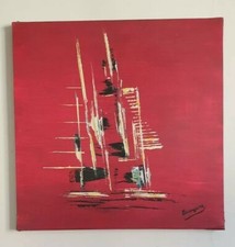 painting martine heather acrylic sea boat painting modern painter red 2008