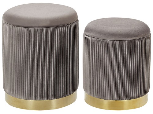 Beliani set 2 poufs - set, avec