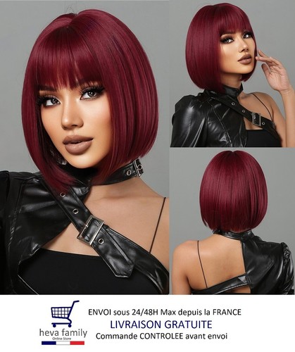 Perruque carré femme rouge - carré,