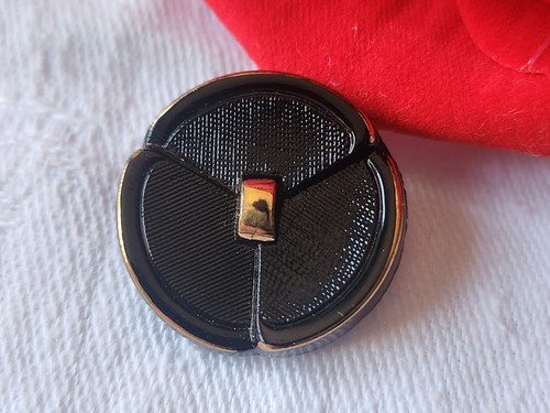 Bouton vintage verre noir - verre,