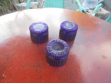 3  Pots en Verre Bleu Ancien