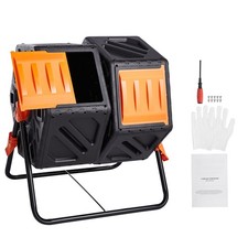 Composteur de Jardin Rotatif Bac à Compost 140 L Double Chambre Déchets