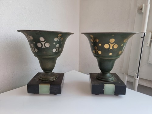 Paire cassolettes art déco - art,