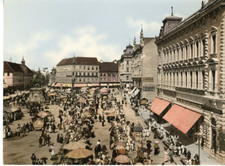 Croatia. Agram. Jelacicplatz with the equestrian statue of the Banus Jelacic PZ vintage 