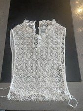 Ancien devantier en guipure à restaurer