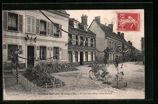 Old postcard Courville, Comice Agricole, Rue Carnot, 1914 