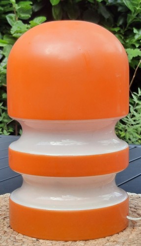 Lampe verre opalin orange - , obus