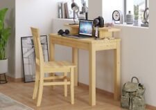 Table de bureau avec tablette, 100x45 pin massif naturel