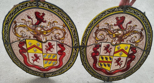 Paire vitraux armoiries - , suisse