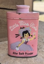 Little Miss Pixie Tin Litho Girls After Bath Powder Fifth Ave Vintage Collector 