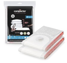 Lot 2 sac housse de rangement sous vide vêtements 80 x 100 cm COMPACTOR