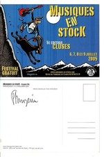 CARTE POSTALE LUCIEN MUSIQUE EN STOCK SIGNE PAR FRANK MARGERIN NEUF