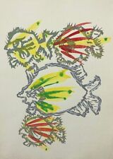 JEAN LURCAT : LE POISSON. LITHOGRAPHIE ORIGINALE EN COULEURS.