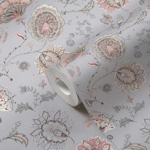 Papier peint avec motif floral - papier,