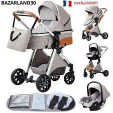 Poussette 3 en 1 Bébé Combinée Siège-Auto Nacelle Trio Réversible.Light Grey