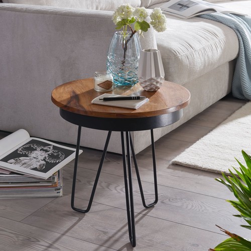 Finebuy table appoint bois - table, d'appoint