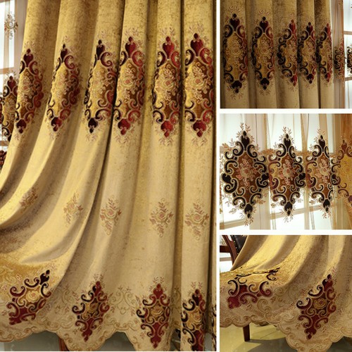Rideau chenille brodé - rideau, en
