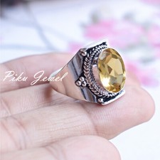 Bague citrine topaze grosse