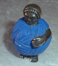 Surrealist Silver Resin Figurine of a Woman Wool Ball
