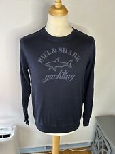 Paul & Shark Yachting Blue Logo Cotton Sweatshirt Jumper XL - Small Fitting