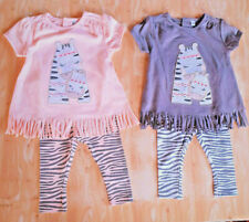 ENSEMBLE ZEBRE ETE ROBE tunique LEGGING 6 MOIS BEBE FILLE ROSE OU KAKI NEUF