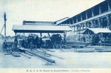 Card D. A. V. U. M. Depot of GENNEVILLIERS shears in beams