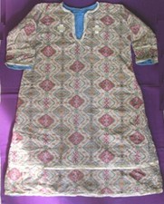 18TH CENTURY ANTIQUE CHRISTIAN RELIGIOUS CHURCH ROBE TUNIC w/METAL EMBROIDERY