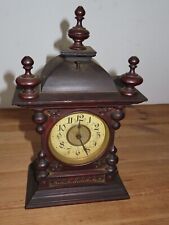 Antique Small Wooden Pendulum Table Clock 19th Century