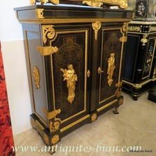 signé SORMANI Meuble d'appui L XIV 2 portes marqueterie Boulle ép Napoléon III