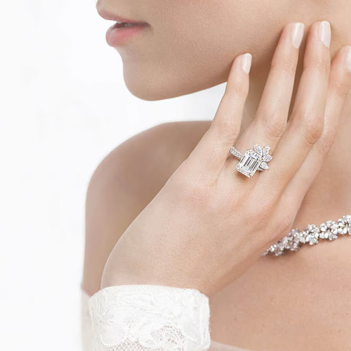 Bague diamant cultiv en - bague, cultiv�