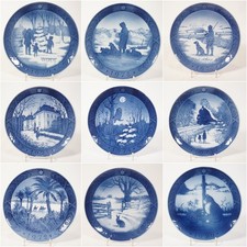 10x Royal Copenhagen 1970-1979 Christmas Plate Porcelain Christmas Plates