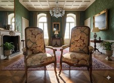 Paire de Fauteuils Voltaire Anciens (pour Monsieur / Madame) - Époque 1810. 