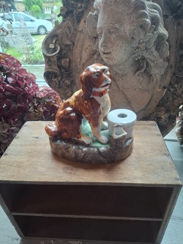 Encrier porte plume chien xix - plume,