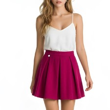 Jupe plissée magenta avec