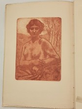 Armand RASSENFOSSE gravure Vernis Mou Signé - La vallée heureuse Isi Collin 1903