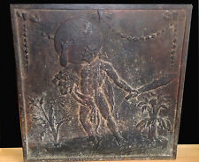 "ANTIQUE 18TH CENTURY CAST IRON FIREPLACE PLATE ""HERCULE ALLEGORY"